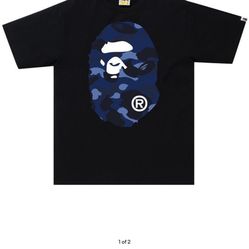 BAPE Color Camo Big Ape Head Tee 'Black/Navy' size Large and i have xl