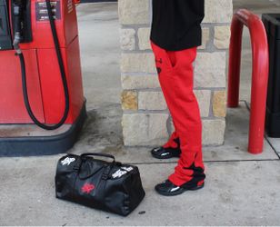 Men’s stacked sweat pants