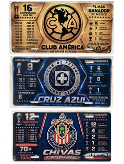 Placas para carro Car plates Liga MX  $10c/u-$10 each