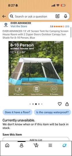 Screen Tent barely used