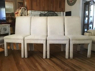 Set of 4 White Dining Room Chairs