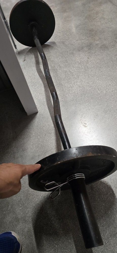 CURL BAR WITH WEIGHTS 25 POUNDS SET