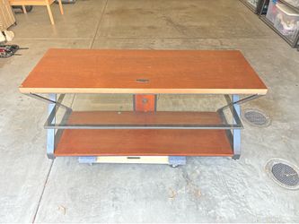 Modern Wood & Glass TV Stand / Media Console (4’7” W x 20” D)
