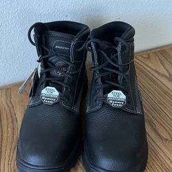 NEW Skechers Steel Toe Work Boots (Memory Foam, Black)