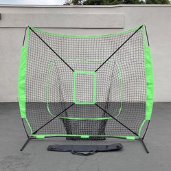 New in box $55 Baseball & Softball Practice Hitting & Pitching 7x7’ Net with Bow Frame, Carry Bag 