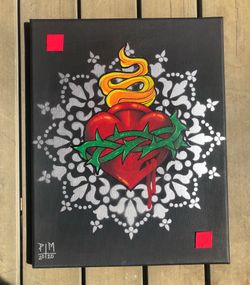 Sacred heart mandala painting