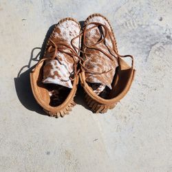 100% Leather Moccasins 