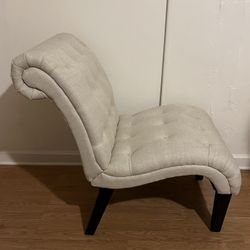 Yongqiang Accent Chair for Bedroom Living Room Chairs Tufted Upholstered Lounge Chair with Wood Legs Linen Fabric