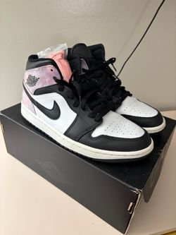 Air Jordan 1 Mid Tie-Dye Pink Black Size 9.5