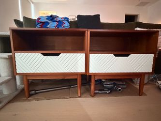 (2) Touraco Nightstands - White Brown - by Opalhouse for Target