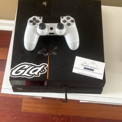 PlayStation 4 (500GB) + Controller + GTA V + Madden 24 + Valhalla – Works Great