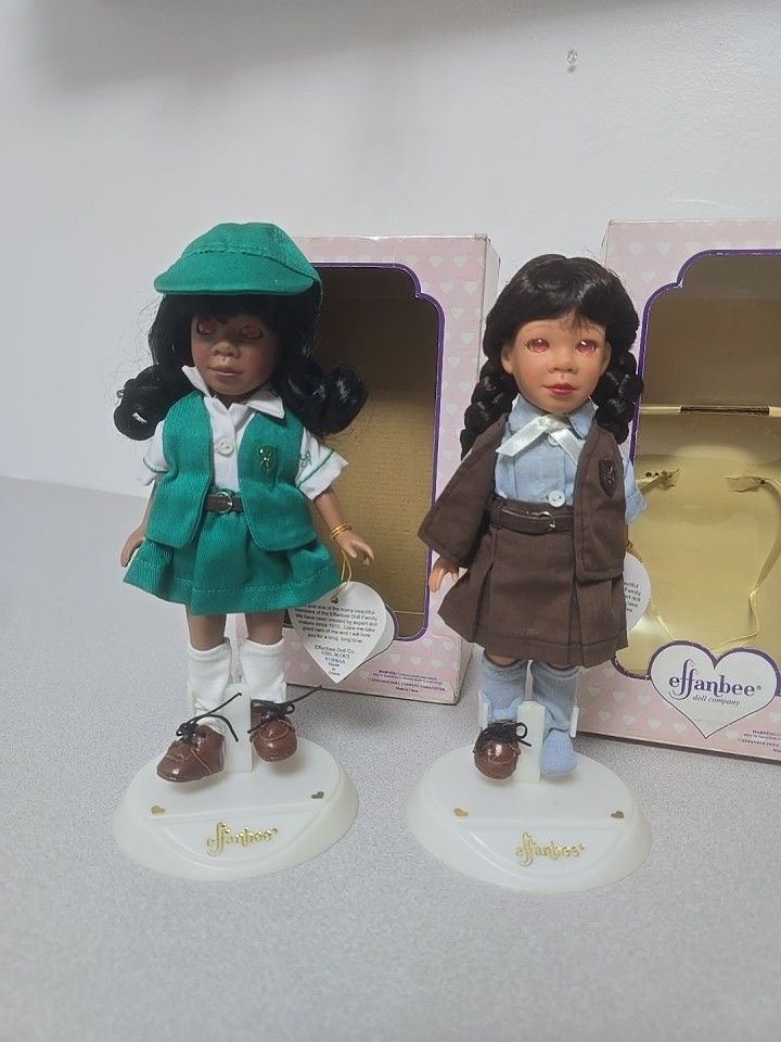 Set of 2 Dolls. African American Girl Scout Effanbee