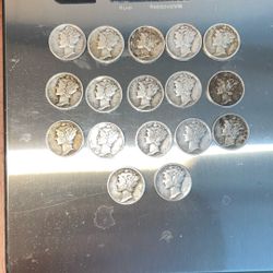 Pre 1964 Dimes 90%. Silver 