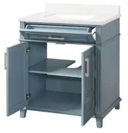 Home Decorators Collection Highgate 30" Antique Blue Vanity With Top