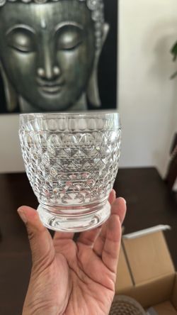 Clear Cut Crystal Glass Tumbler 8