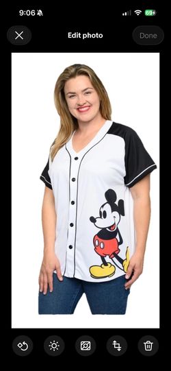 Disney Women's XXL Disney Mickey Mouse Baseball Jersey 28 Shirt White Button Down New with tags, xxl/xxg, white/black, armpit 26” each side, length 30
