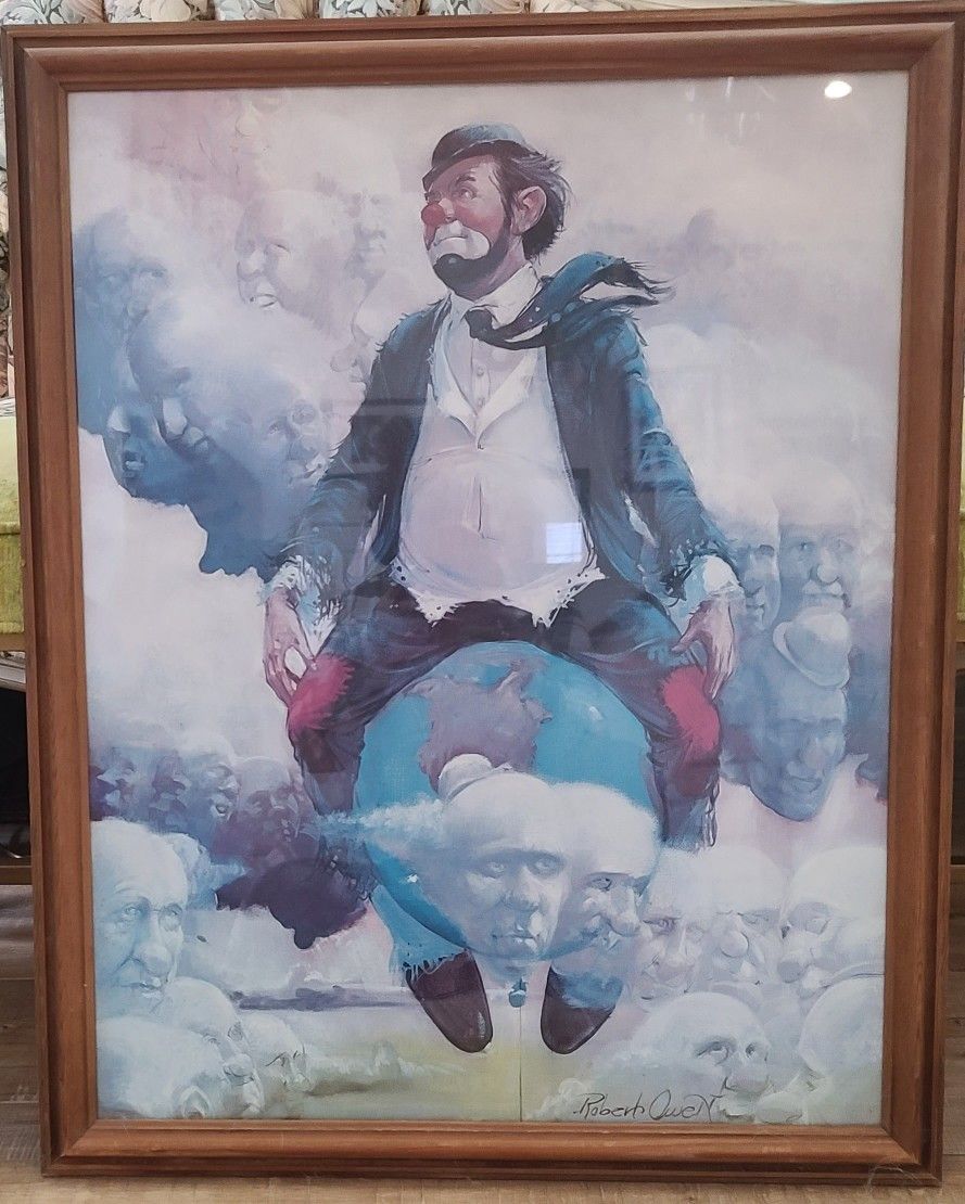 Robert Owen
TOP OF THE WORLD Lithograph Vintage Clown Art Print