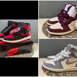 Nike Air Jordan 1 Retros, 3 Pairs