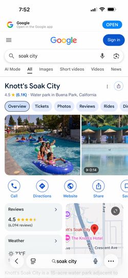 Two tickets to soak city
