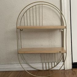 Golden Round Oval Shelf