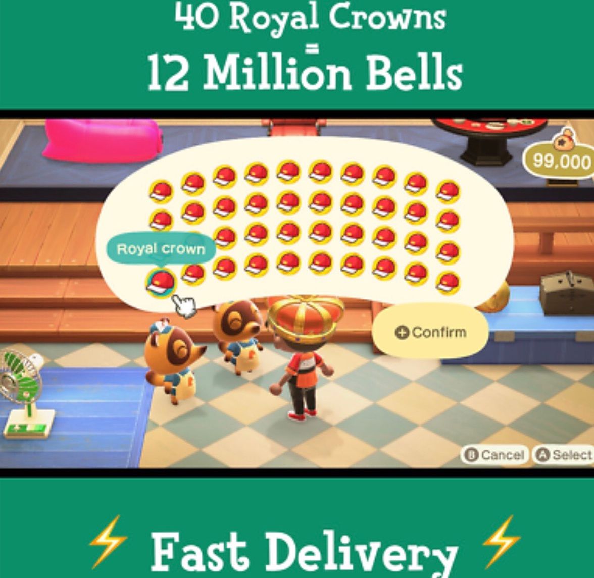 Nintendo Switch Animal Crossing Items Bells (full Inventory For $5)