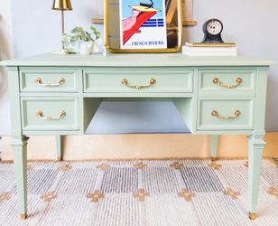 Vintage Hekman Desk or Vanity, Sage