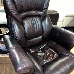 Leather Reclining Chair With Ottoman
