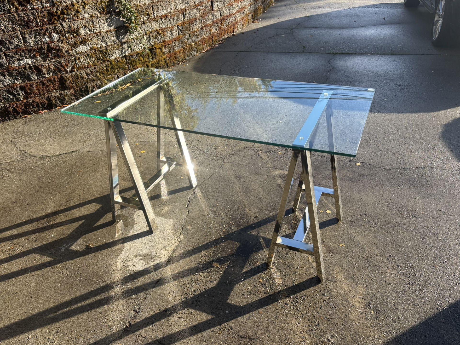 A-frame Glass Top Desk