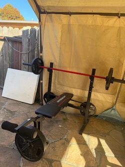 Bench press with weights