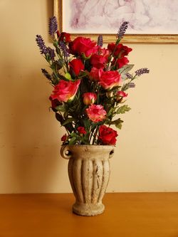 Artificial home made flower arrangement