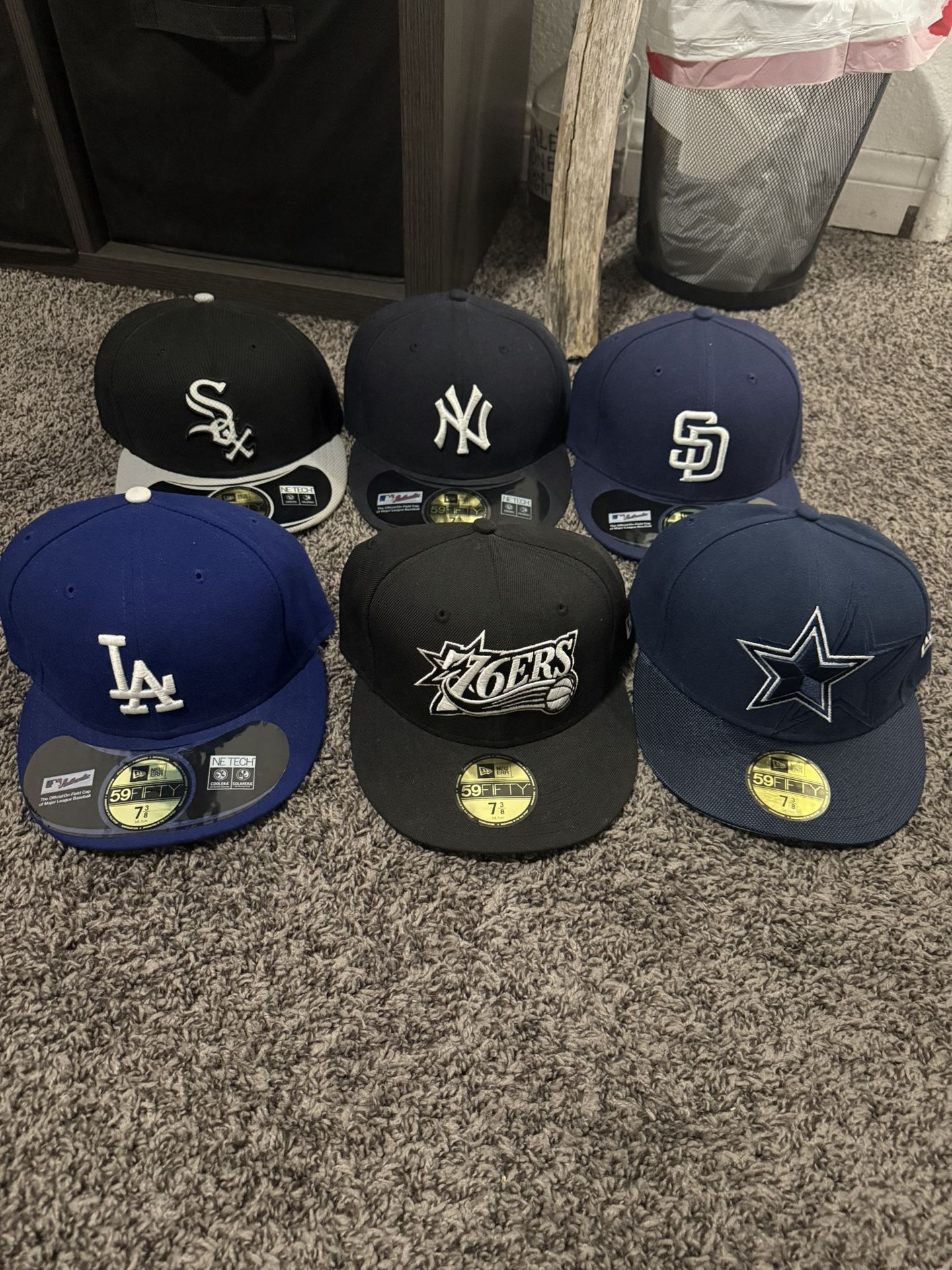 NEW ERA FITTED HATS 7 3/8