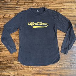 Clifford Lenox Vintage Black Acid Wash Gym Long-sleeve Shirt Sz Large