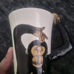 Pier 1 Imports Handcrafted Monkey Mug