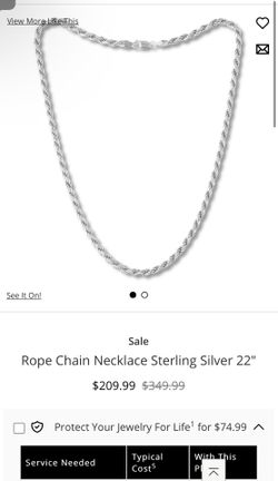 Sterling Silver Rope Chain In 24 Inches 