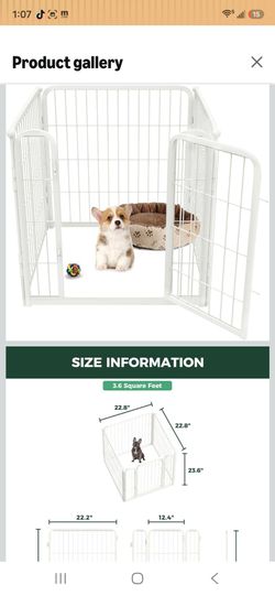 Homeplus Indoor Dog Playpen, 24" H, 4 Panels, for Puppies & Small Dogs
Stress-free play, Heavy-duty, Semi-open design, Easy setup, Threshold-free gate