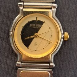 Vintage Pierre Bideaux Quartz Watch – Black & Gold Dial
