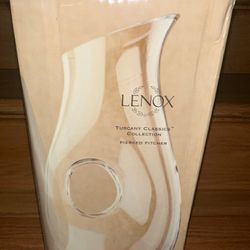 Brand New In A Box Lenox Tuscany Classics Collection Pierced Pitcher Crystal Glass 48 Ounces New