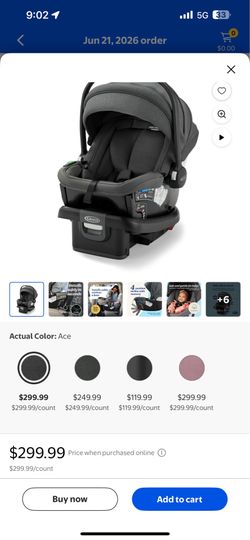 Graco GoMax Infant Car Seat ft. Insta-Install Rigid LATCH, Ace 2024, Black