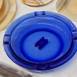 Vintage Hazel Atlas Cobalt Blue Ashtray