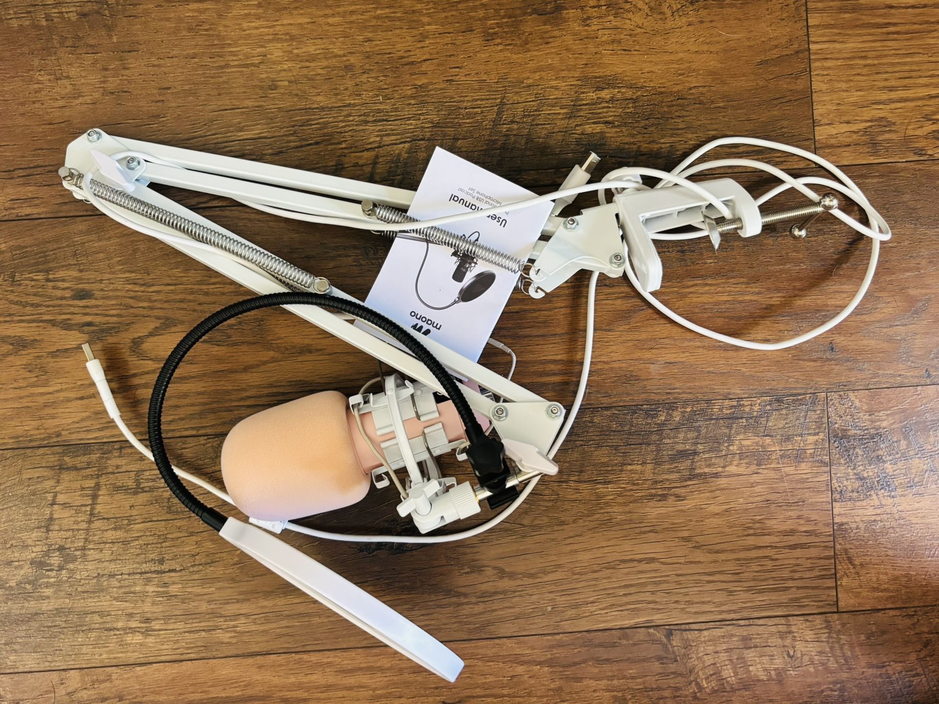 PINK USB Microphone, 192kHz/24bit Plug & Play PC Computer Metal Mic Kit with Professional Sound Chipset 