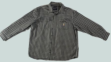 Carhartt Men's 2XL Loose Fit Heavyweight Flannel Shirt – Black/White Gingham Plaid