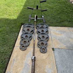 Weight Set With Rack and Bar 