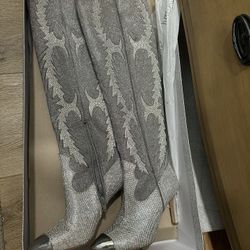 Gianni Bini Silver Boots