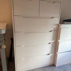 White six drawer dresser