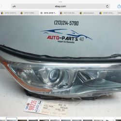 2 broken tabs 2014-2016 TOYOTA HIGHLANDER RIGHT HALOGEN HEADLIGHT 2015 OEM UE98235