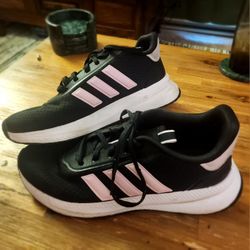 Women's Size 9 ADIDAS Black+Pink Running Shoes