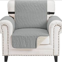 Non Slip Quilted Chair Cover, Small, Gray