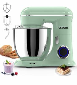 CEBORY 3-IN-1 Electric Stand Mixer, 6.5QT Bowl 660W 10-Speed Kitchen Mixer, Household Food Mixers include Dough Hook, Beater and Whisk, Bread Cake Mix