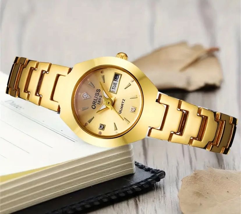 Oruss Women’s Fashion Gold Tone Quartz Watch