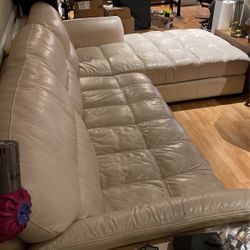 L Shape Leather Match Sofa